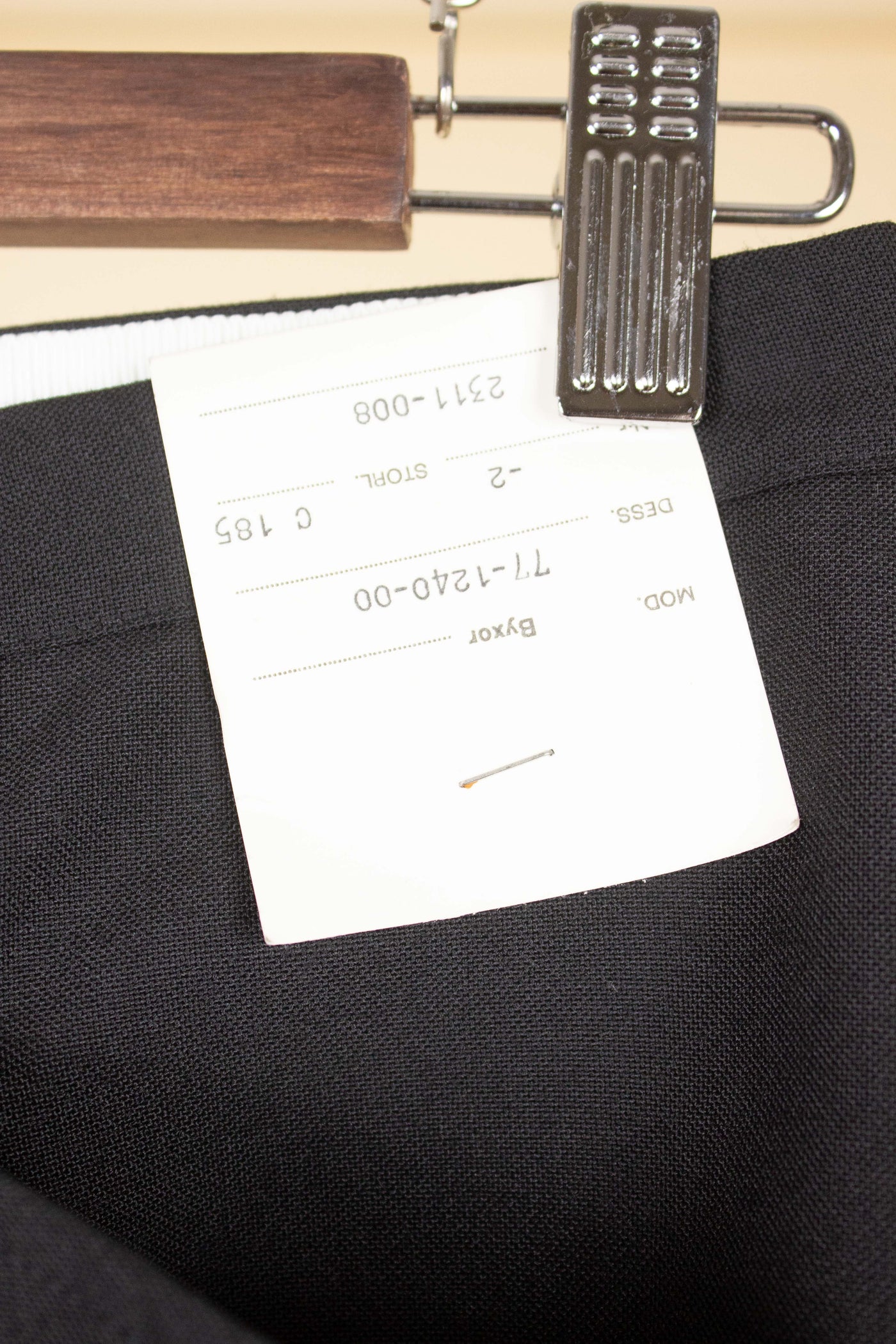 SWEDISH 1960S DEADSTOCK BLACK DOUBLE BREASTED TWO PIECE SUIT BY JUNEX. SIZE CA EU 48/44