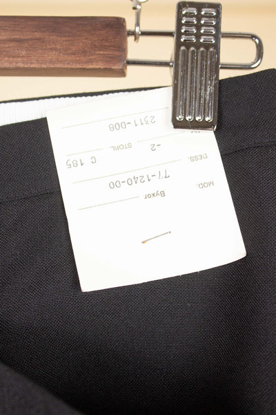 SWEDISH 1960S DEADSTOCK BLACK DOUBLE BREASTED TWO PIECE SUIT BY JUNEX. SIZE CA EU 48/44
