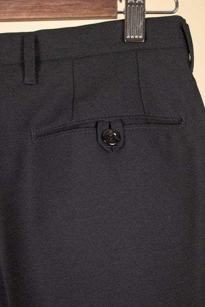 SWEDISH 1960S DEADSTOCK BLACK DOUBLE BREASTED TWO PIECE SUIT BY JUNEX. SIZE CA EU 48/44