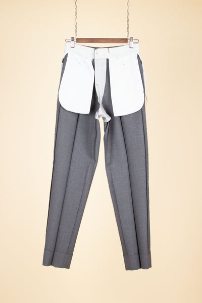 SWEDISH 1950S DEADSTOCK TWO PIECE SINGLE BREASTED MID GREY SUIT BY TEDDER. SIZE CA EU 44