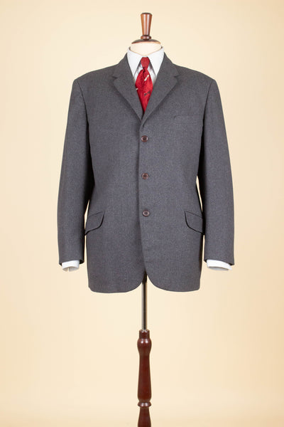 SWEDISH 1950S GREY HEAVYWEIGHT TWO PIECE SUIT BY WIDENGRENS. SIZE CA EU 52