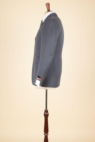 SWEDISH 1950S DEADSTOCK MID GREY TWO PIECE SUIT BY STRANDS. SIZE CA EU 44