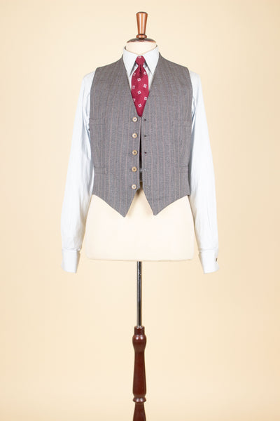 SWEDISH 1940S DEADSTOCK GREY THREE PIECE DOUBLE BREASTED SUIT BY ARS. SIZE CA EU 50