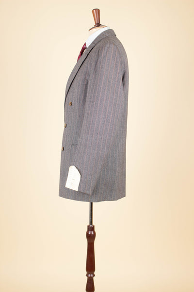 SWEDISH 1940S DEADSTOCK GREY THREE PIECE DOUBLE BREASTED SUIT BY ARS. SIZE CA EU 50
