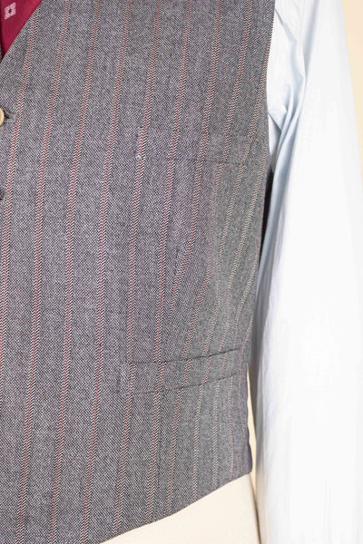 SWEDISH 1940S DEADSTOCK GREY THREE PIECE DOUBLE BREASTED SUIT BY ARS. SIZE CA EU 50