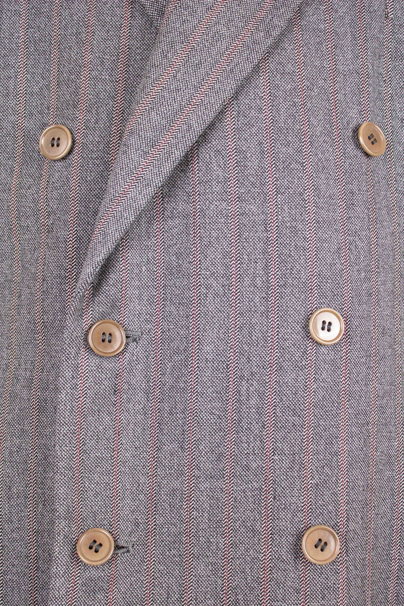 SWEDISH 1940S DEADSTOCK GREY THREE PIECE DOUBLE BREASTED SUIT BY ARS. SIZE CA EU 50