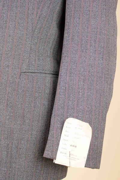 SWEDISH 1940S DEADSTOCK GREY THREE PIECE DOUBLE BREASTED SUIT BY ARS. SIZE CA EU 50