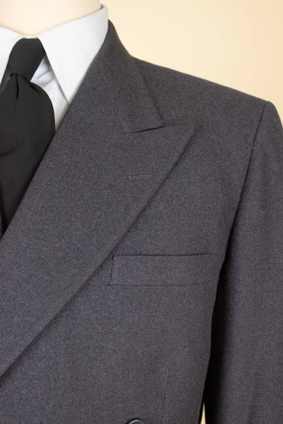 SWEDISH 1950S GREY DOUBLE BREASTED TWO PIECE SUIT BY UNKNOWN MAKER. SIZE CA EU 46