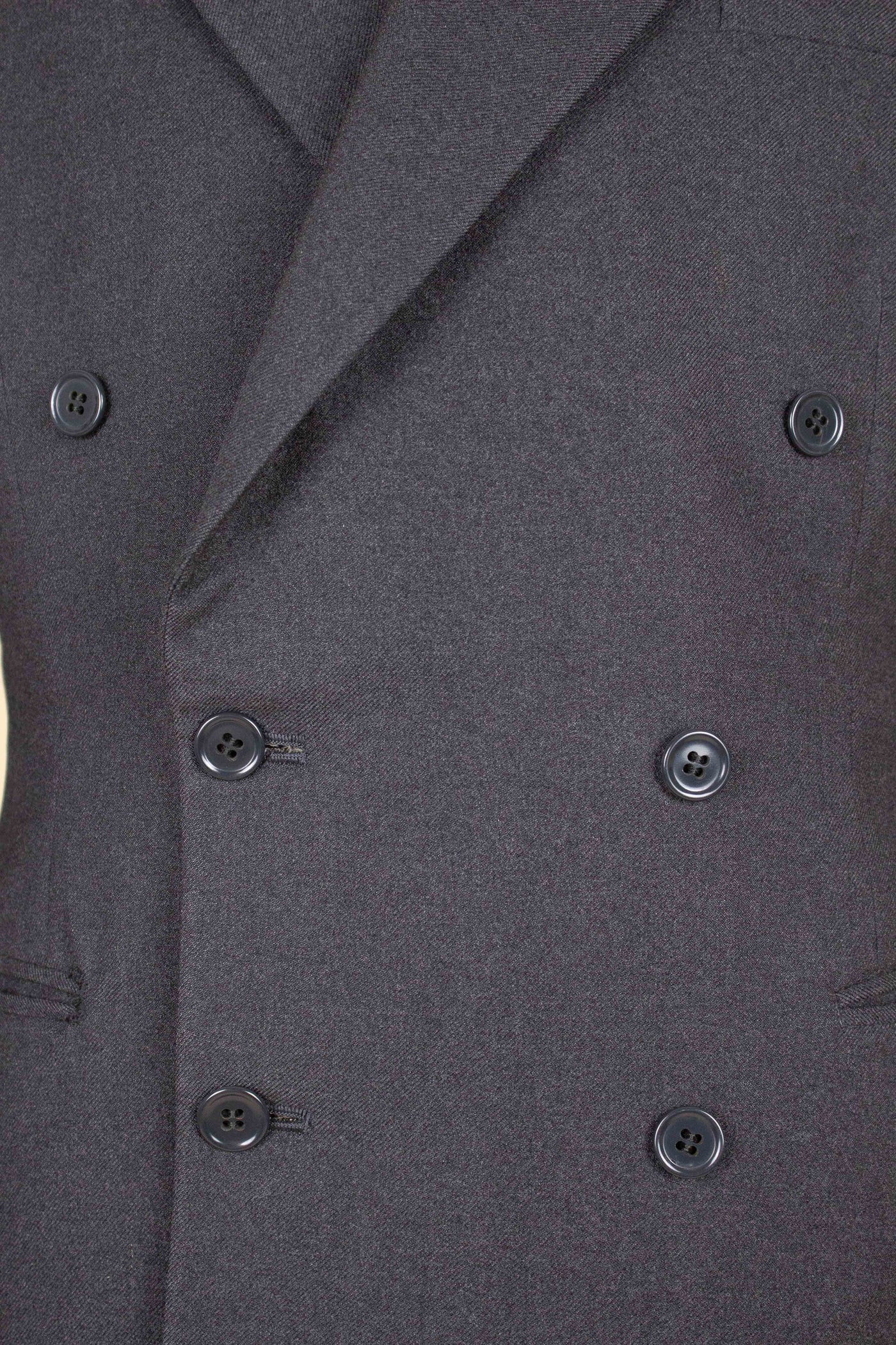 SWEDISH 1950S GREY DOUBLE BREASTED TWO PIECE SUIT BY UNKNOWN MAKER. SIZE CA EU 46