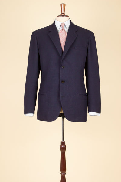 SWEDISH 1959 DARK BLUE TWO PIECE SINGLE BREASTED BESPOKE SUIT BY TH PERSSON. SIZE CA EU 50