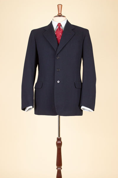 SWEDISH 1950 DARK BLUE THREE PIECE SINGLE BREASTED SUIT BY J.T. WIKSTRÖM. SIZE CA EU 50