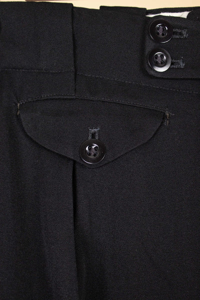 SWEDISH 1940S BLACK TWO PIECE DOUBLE BREASTED SUIT BY G. THULIN. SIZE CA EU 52