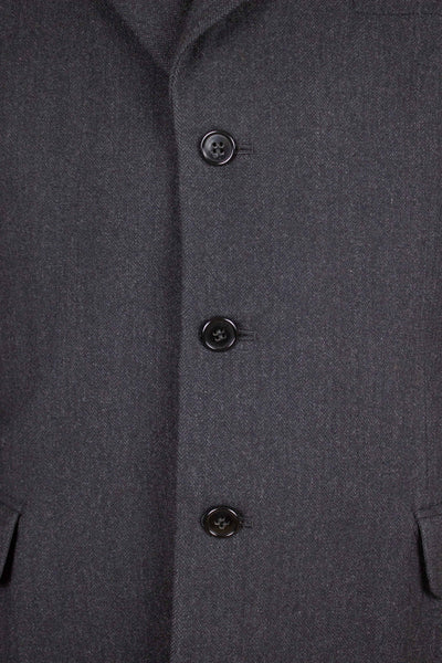 SWEDISH 1940S DARK GREY HERRINGBONE TWO PIECE SINGLE BREASTED SUIT BY STADION. SIZE CA EU 46