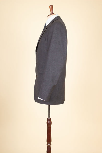 SWEDISH 1950S DARK GREY TWO PIECE SINGLE BREASTED SUIT. SIZE CA EU 46