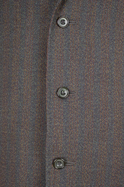 BRITISH 1950S/1960S BROWN-GREEN TWO PIECE SINGLE BREASTED BESPOKE SUIT. SIZE CA EU 52-54