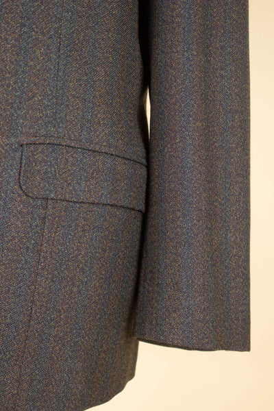 BRITISH 1950S/1960S BROWN-GREEN TWO PIECE SINGLE BREASTED BESPOKE SUIT. SIZE CA EU 52-54