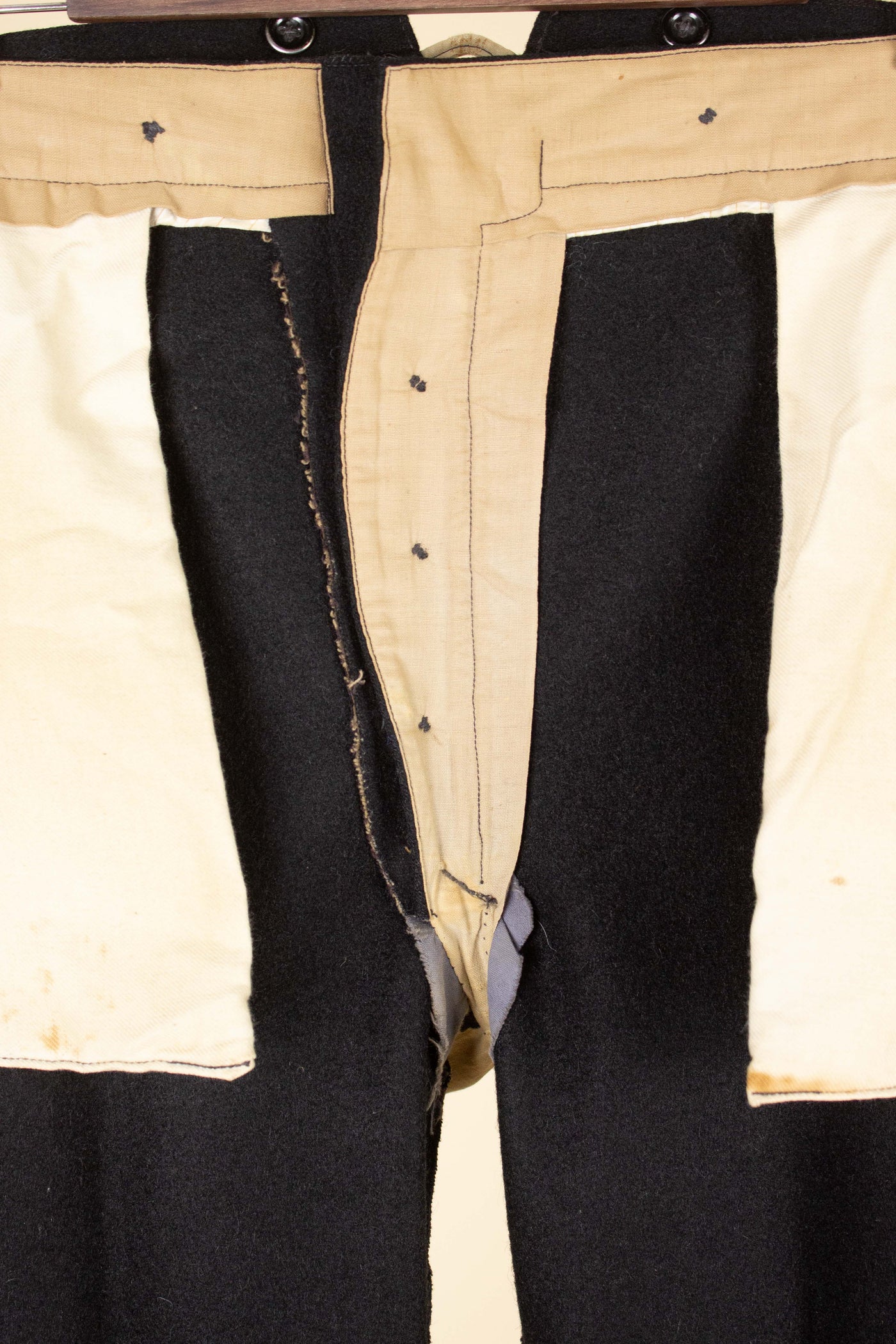 SWEDISH 1900-1920 BLACK DOUBLE BREASTED WORKING SUIT. SIZE CA EU 48-50