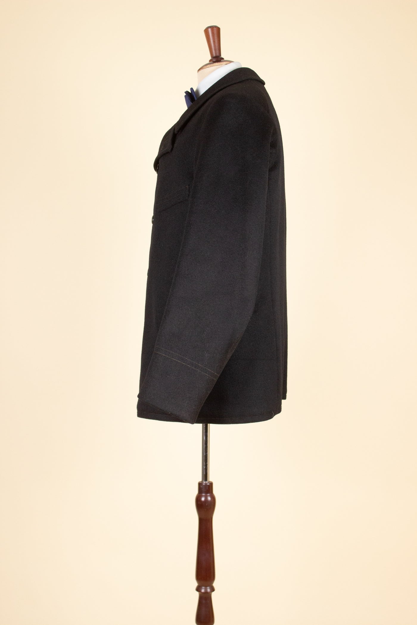 SWEDISH 1900-1920 BLACK DOUBLE BREASTED WORKING SUIT. SIZE CA EU 48-50