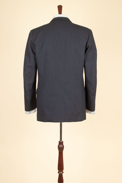 SWEDISH 1950S DARK GREY DOUBLE BREASTED TWO PIECE SUIT BY COLLIJNS. SIZE CA EU 46-48