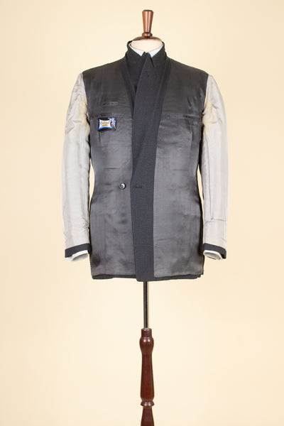 SWEDISH 1950S DARK GREY DOUBLE BREASTED TWO PIECE SUIT BY COLLIJNS. SIZE CA EU 46-48