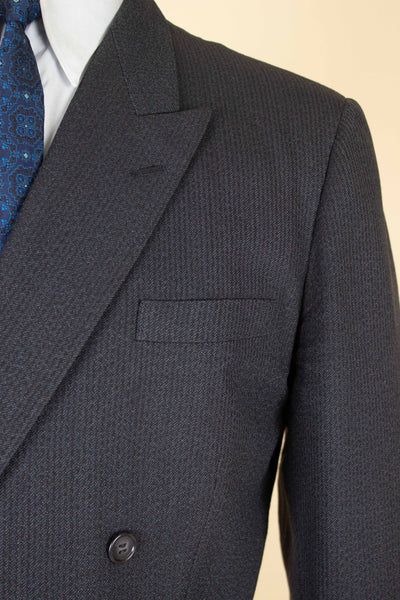 SWEDISH 1950S DARK GREY DOUBLE BREASTED TWO PIECE SUIT BY COLLIJNS. SIZE CA EU 46-48