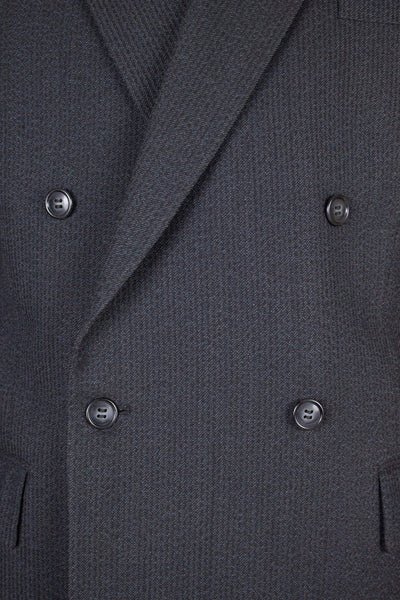 SWEDISH 1950S DARK GREY DOUBLE BREASTED TWO PIECE SUIT BY COLLIJNS. SIZE CA EU 46-48