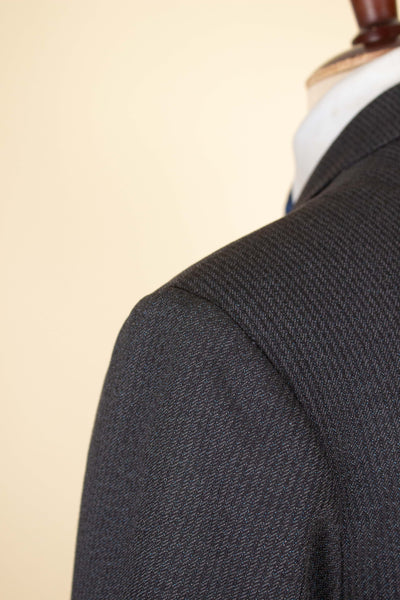 SWEDISH 1950S DARK GREY DOUBLE BREASTED TWO PIECE SUIT BY COLLIJNS. SIZE CA EU 46-48