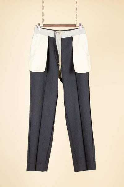 SWEDISH 1950S DARK GREY DOUBLE BREASTED TWO PIECE SUIT BY COLLIJNS. SIZE CA EU 46-48