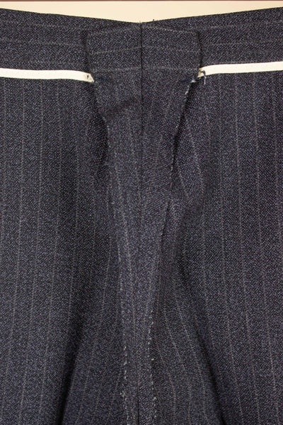 SWEDISH 1960S DARK GREY PINSTRIPED SINGLE BREASTED SUIT BY MAGNI. SIZE CA EU 48