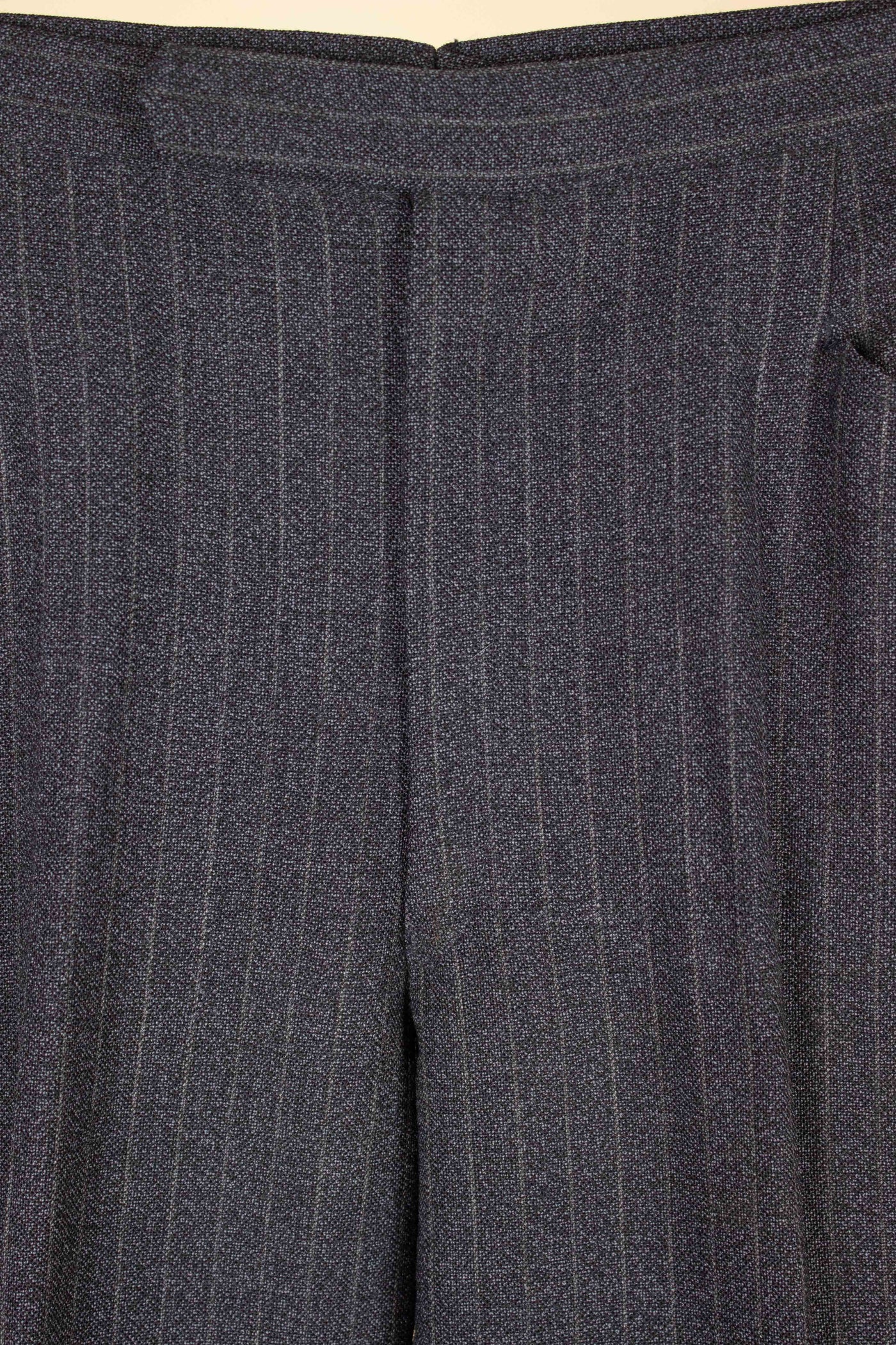 SWEDISH 1960S DARK GREY PINSTRIPED SINGLE BREASTED SUIT BY MAGNI. SIZE CA EU 48