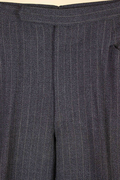 SWEDISH 1960S DARK GREY PINSTRIPED SINGLE BREASTED SUIT BY MAGNI. SIZE CA EU 48