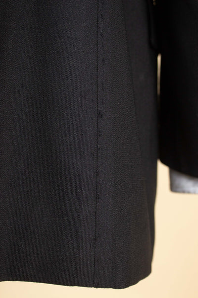 SWEDISH 1940s DARK GREY TWO PIECE SINGLE BREASTED SUIT. SIZE CA EU 54-56