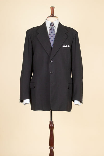 SWEDISH 1940s DARK GREY TWO PIECE SINGLE BREASTED SUIT. SIZE CA EU 54-56