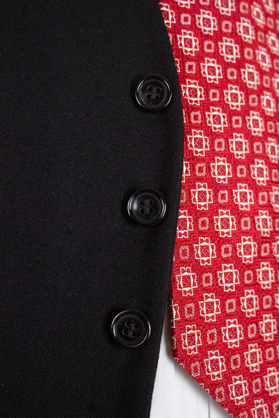 SWEDISH 1940S BLACK THREE PIECE SUIT BY SVENSK-ENGELSKA SKRÄDDERIET. SIZE CA EU 44-46