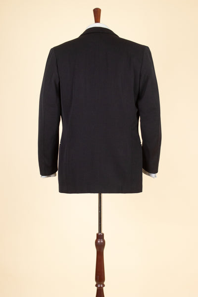SWEDISH 1940S BLACK THREE PIECE SUIT BY SVENSK-ENGELSKA SKRÄDDERIET. SIZE CA EU 44-46