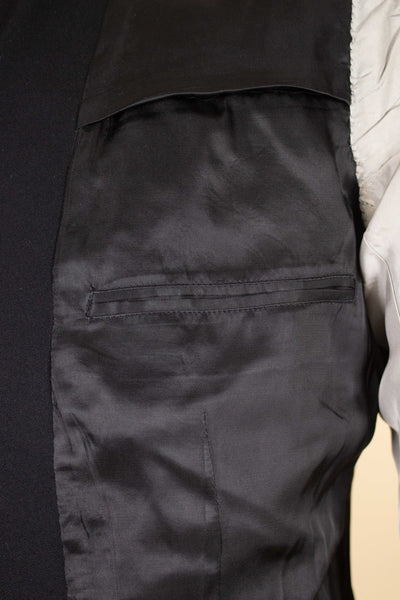 SWEDISH 1940S BLACK THREE PIECE SUIT BY SVENSK-ENGELSKA SKRÄDDERIET. SIZE CA EU 44-46