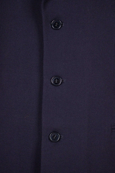 SWEDISH 1940S/1950S DARK BLUE SINGLE BREASTED TWO PIECE SUIT BY KABOM. SIZE CA EU 52