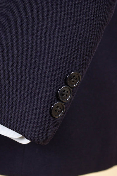 SWEDISH 1940S/1950S DARK BLUE SINGLE BREASTED TWO PIECE SUIT BY KABOM. SIZE CA EU 52