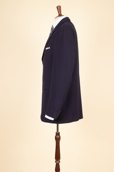 SWEDISH 1940S/1950S DARK BLUE SINGLE BREASTED TWO PIECE SUIT BY KABOM. SIZE CA EU 52