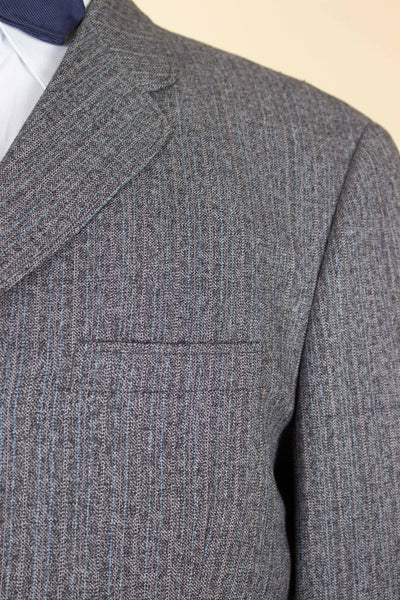 SWEDISH 1960S GREY TWO PIECE SINGLE BREASTED SUIT BY HAGENFELDT. SIZE CA EU 48