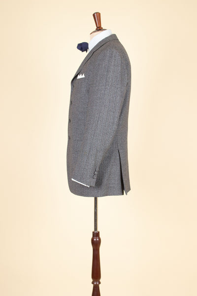 SWEDISH 1960S GREY TWO PIECE SINGLE BREASTED SUIT BY HAGENFELDT. SIZE CA EU 48