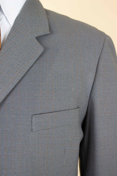 SWEDISH 1950S GREY SINGLE BREASTED TWO PIECE SUIT BY KRISTIANSSON. SIZE CA EU 48