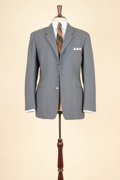 SWEDISH 1950S GREY SINGLE BREASTED TWO PIECE SUIT BY KRISTIANSSON. SIZE CA EU 48