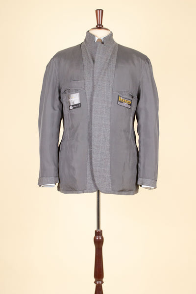SWEDISH 1960S GREY TWO PIECE SINGLE BREASTED SUIT BY JUNESCO. SIZE CA EU 54