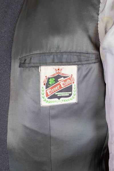 SWEDISH 1940S/1950S GREY TWO PIECE SINGLE BREASTED SUIT. SIZE CA EU 50