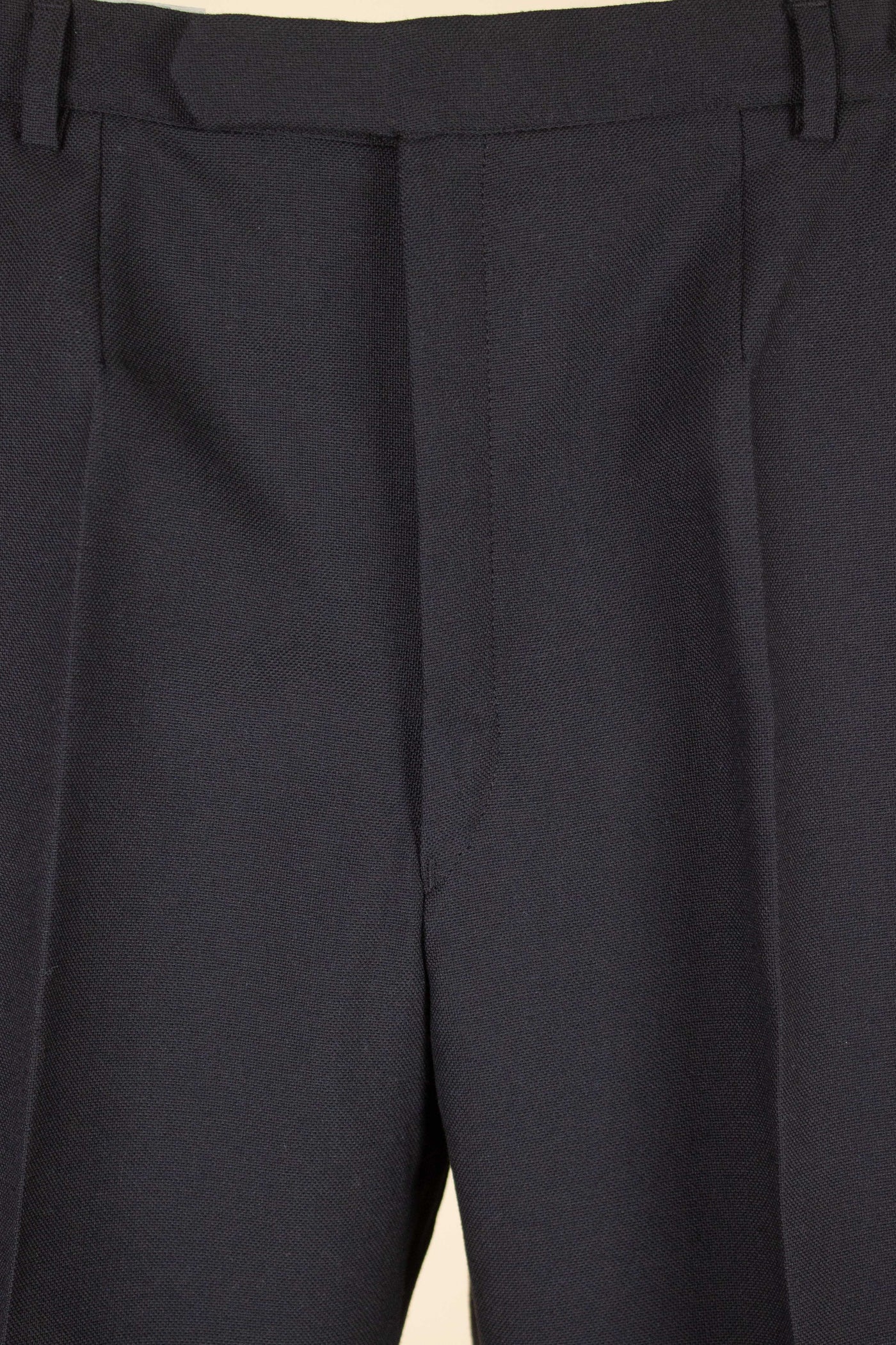 SWEDISH 1960S BLACK TWO PIECE DOUBLE BREASTED DEADSTOCK SUIT BY STRANDS. SIZE CA EU 50