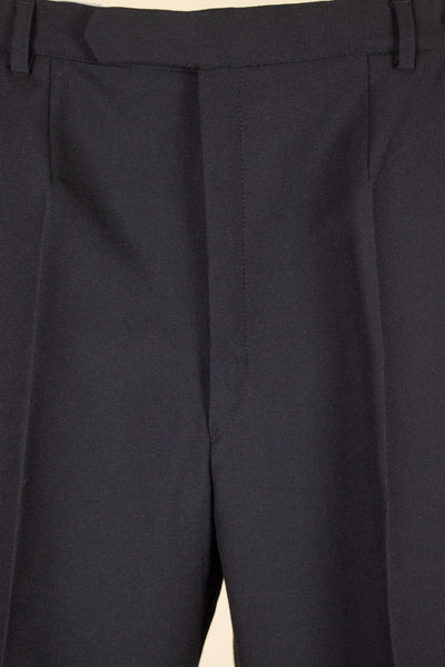 SWEDISH 1960S BLACK TWO PIECE DOUBLE BREASTED DEADSTOCK SUIT BY STRANDS. SIZE CA EU 50