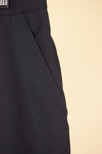 SWEDISH 1960S BLACK TWO PIECE DOUBLE BREASTED DEADSTOCK SUIT BY STRANDS. SIZE CA EU 50