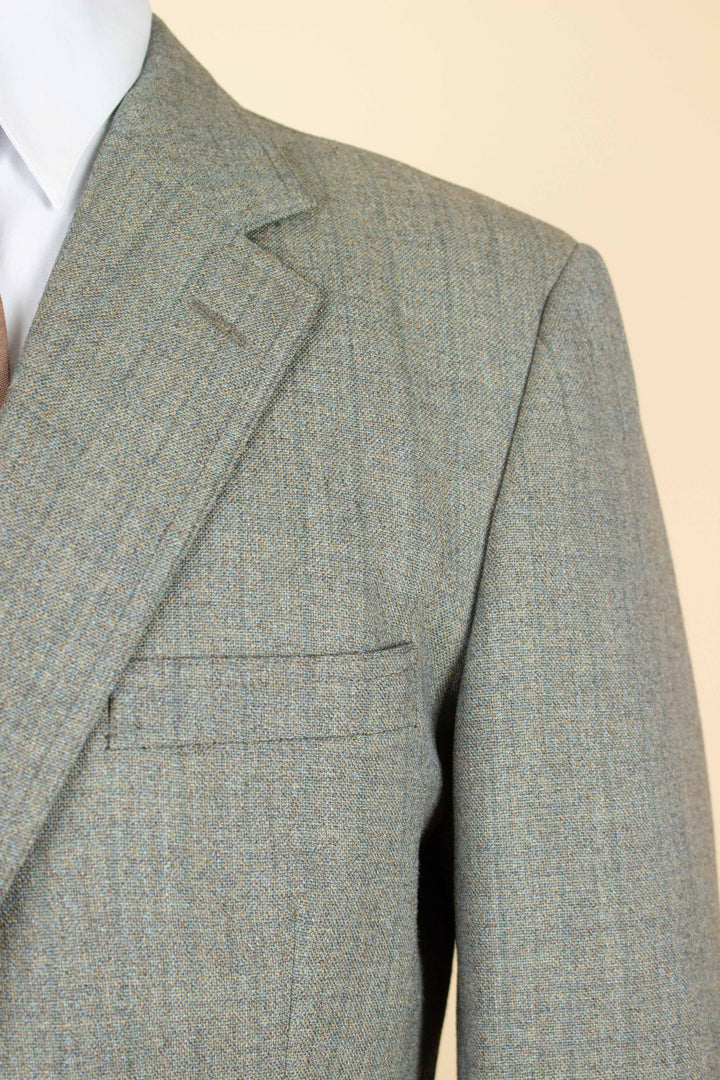 SWEDISH 1960S GREEN TWO PIECE SINGLE BREASTED DEADSTOCK SUIT