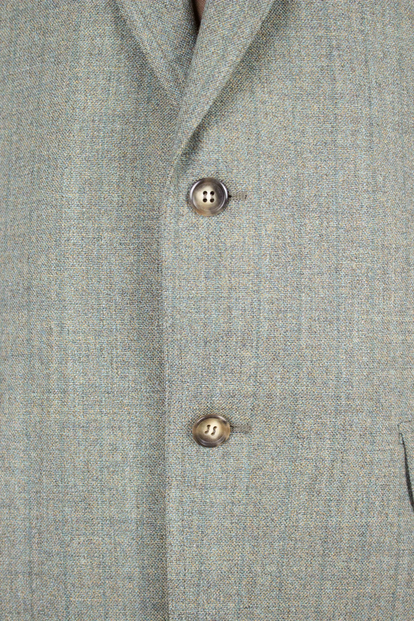 SWEDISH 1960S GREEN TWO PIECE SINGLE BREASTED DEADSTOCK SUIT BY JUNEX. SIZE CA EU 50